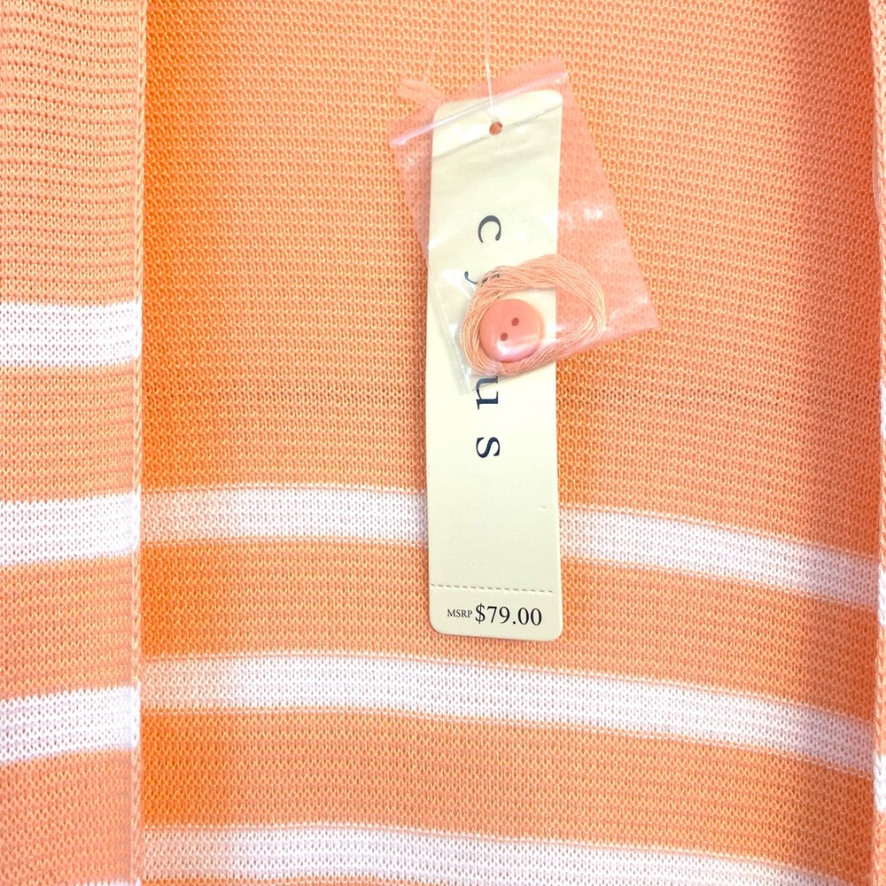 NWT $79 Cyrus peach + white long cardigan 100% viscose (size XS) - Picture 2 of 8